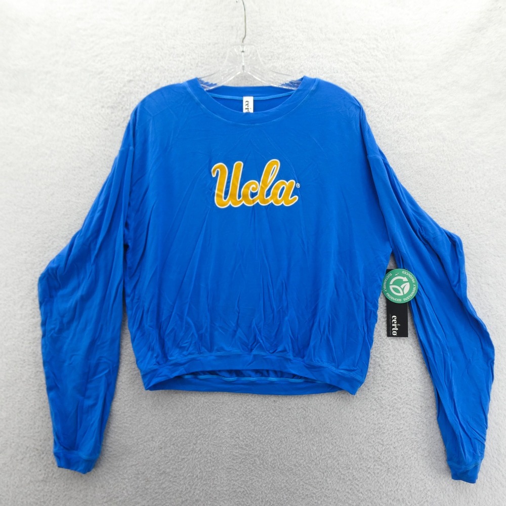 Certo Shirt‎ Womens Medium UCLA Blue Long Sleeve Cropped Sustainable Los Angeles